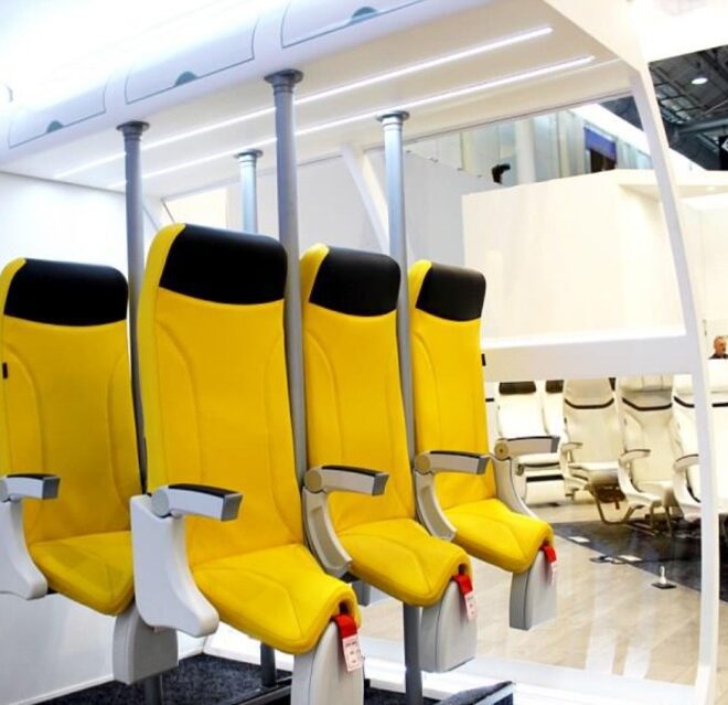 這款半站立式座椅類似單車坐墊。Aviointeriors 這款半站立式座椅類似單車坐墊。Aviointeriors
