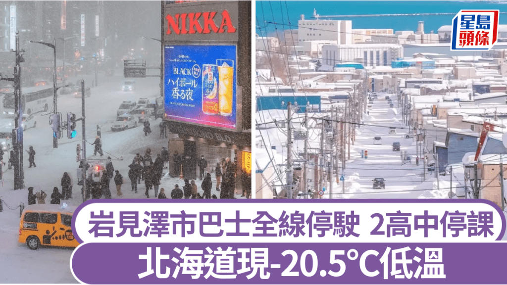 北海道現零下20.5°C入冬最低溫，岩見澤積雪逾1米為往年3倍。