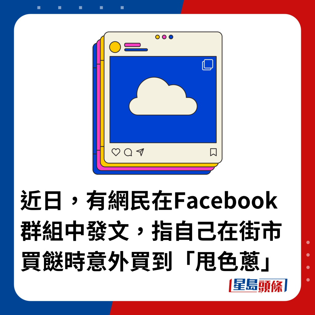 近日，有網民在Facebook群組中發文，指自己在街市買餸時意外買到「甩色蔥」