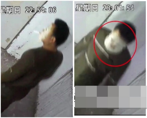 男子貼面膜潛入一家性用品自動售賣店偷竊。網圖