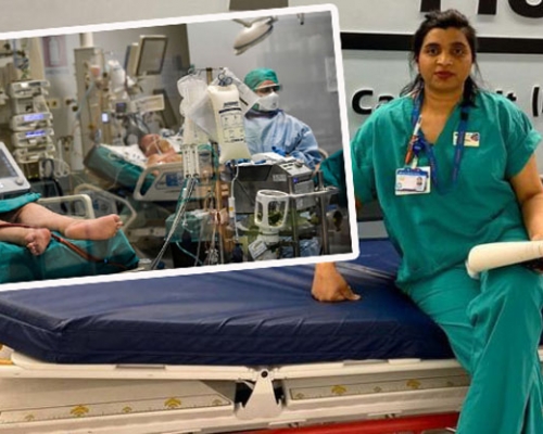 护士长胡安妮塔专责为重病者关呼吸机。 网图