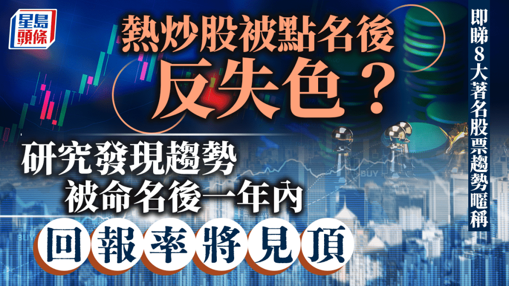 熱炒股被點名反失色？研究：命名後一年內回報率見頂 即睇8大著名股票趨勢暱稱