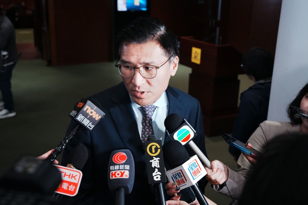 今早宣布競逐連任的科技創新屆邱達根。汪旭峰攝 今早宣布競逐連任的科技創新屆邱達根。汪旭峰攝