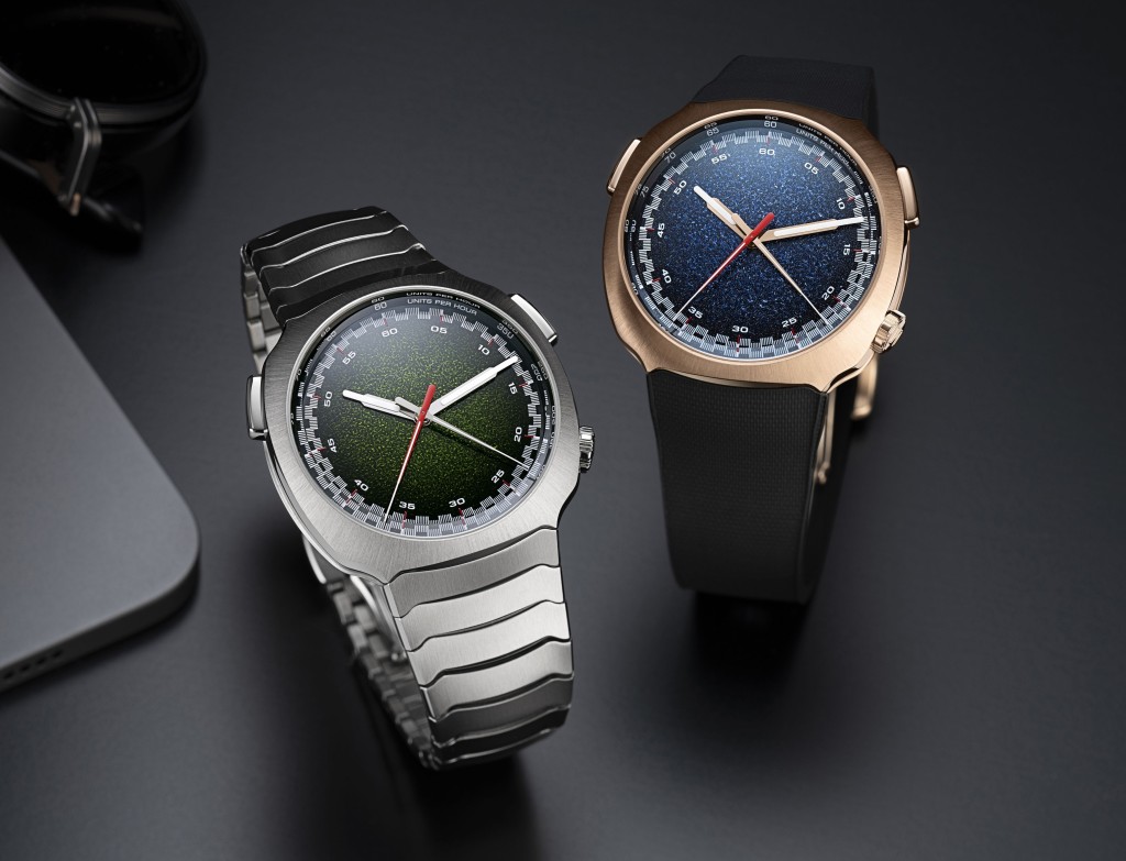 H. Moser & Cie. Streamliner Flyback Chronograph Automatic Frozen,售價:47,000瑞郎(不鏽鋼)、62,000瑞郎(5N紅金)。 H. Moser & Cie. Streamliner Flyback Chronograph Automatic Frozen,售價:47,000瑞郎(不鏽鋼)、62,000瑞郎(5N紅金)。