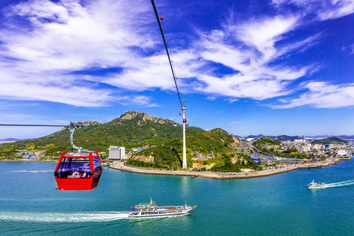 在木浦遊覽時切記要乘坐海上纜車賞景。