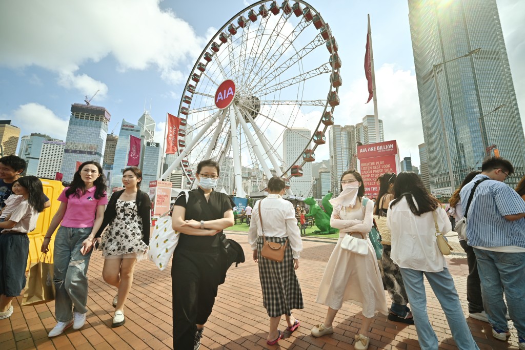 香港摩天轮是五一假期热门景点 。