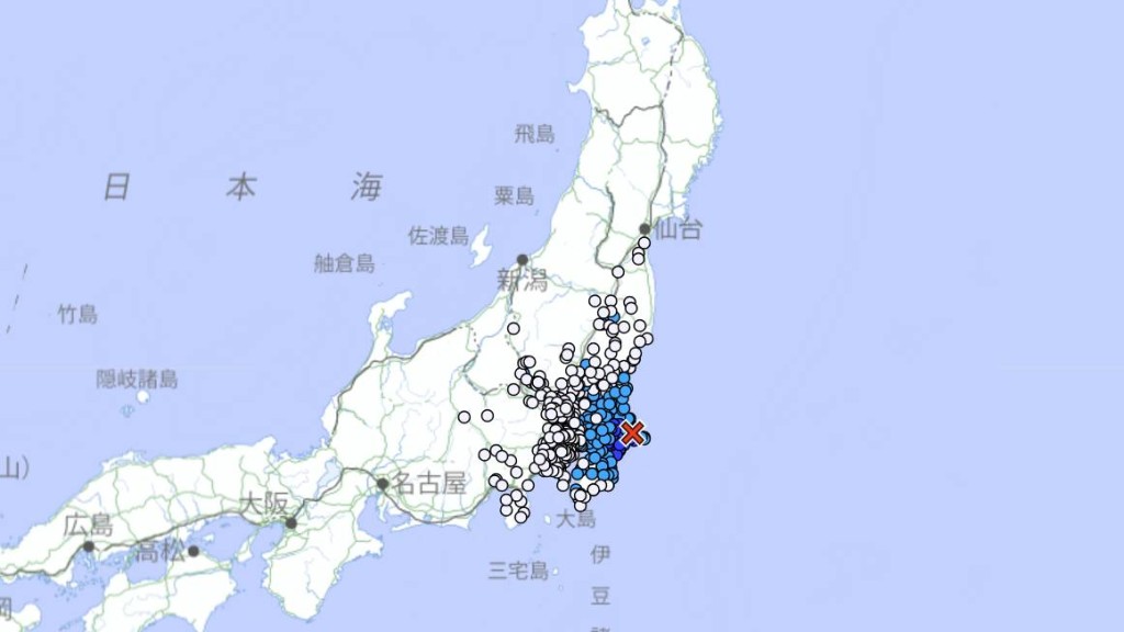 日本千葉縣東北部發生5.1級地震。