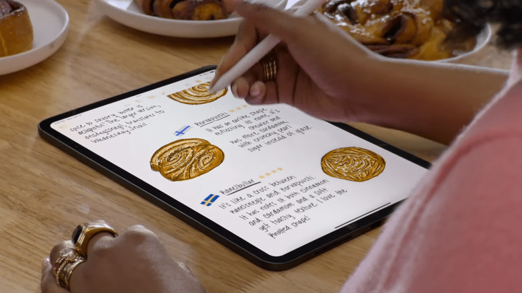 iPadOS 18可以利用新Smart Script功能，帶來更佳更流暢更美觀的手寫筆記。