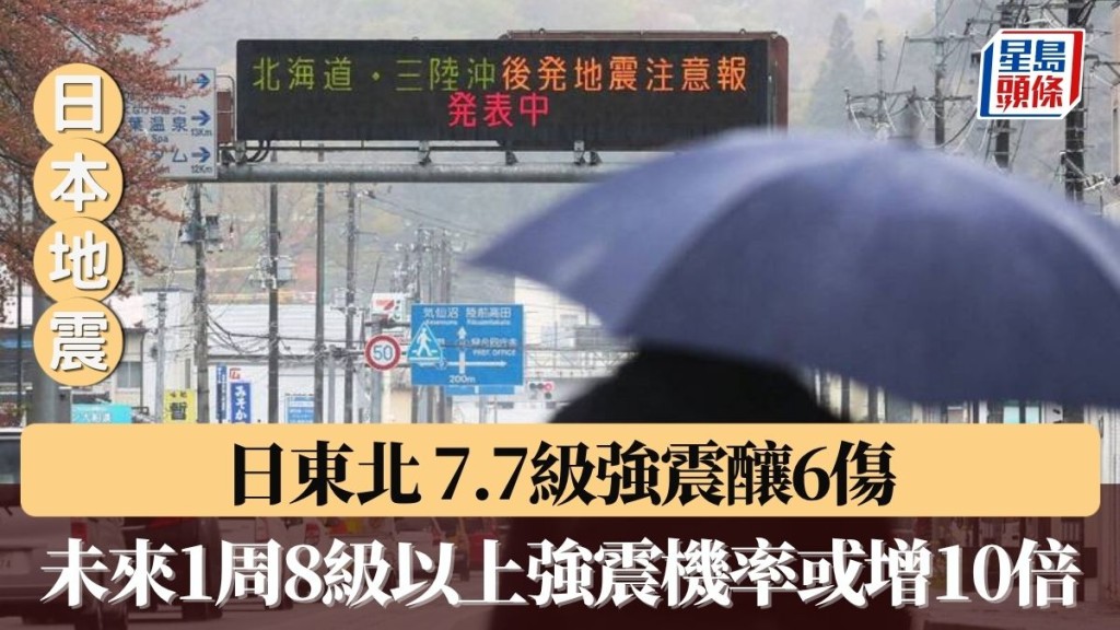 日东北 7.7级强震酿6伤 未来1周8级以上强震机率或增10倍