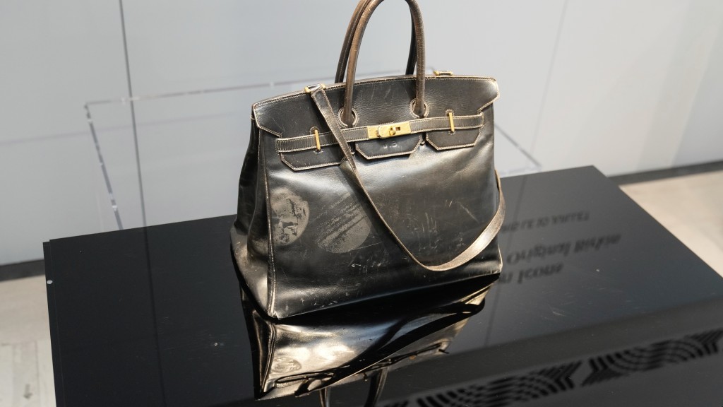 為傳奇英國女星珍寶金製作的原版愛馬仕柏金包在巴黎拍賣。 法新社 為傳奇英國女星珍寶金製作的原版愛馬仕柏金包在巴黎拍賣。 法新社