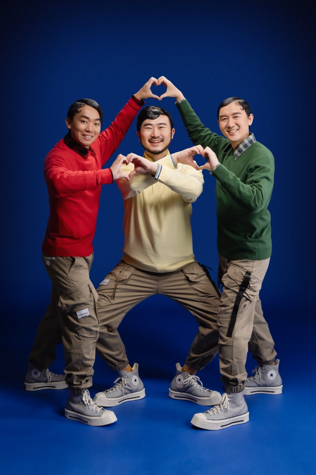 《三一萬能合》圍繞外表平凡的凌文龍（右）、麥沛東（中）、岑珈其（左）而開展故事。