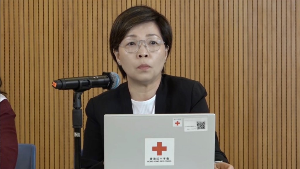 蘇婉嫻表示，緬甸現時最需要的服務為醫療服務。香港紅十字會網上發布會截圖