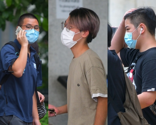 左起：被告李駿昊、被告李熙駿、被告陳嘉億。 