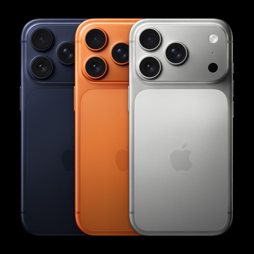 Apple iPhone 17 Pro系列。Apple官方圖片 Apple iPhone 17 Pro系列。Apple官方圖片