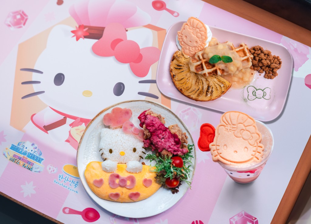 東涌Hello Kitty幻彩城堡：商場韓式餐廳Banchan & Cook化身成Hello Kitty主題餐廳，推出限定餐牌，款款造型精緻