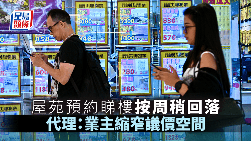 二手屋苑预约睇楼按周稍回落 代理：业主缩窄议价空间 增入市难度