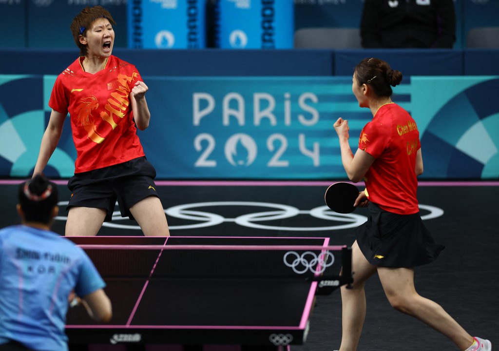 國家女子乒團力爭金牌。Reuters