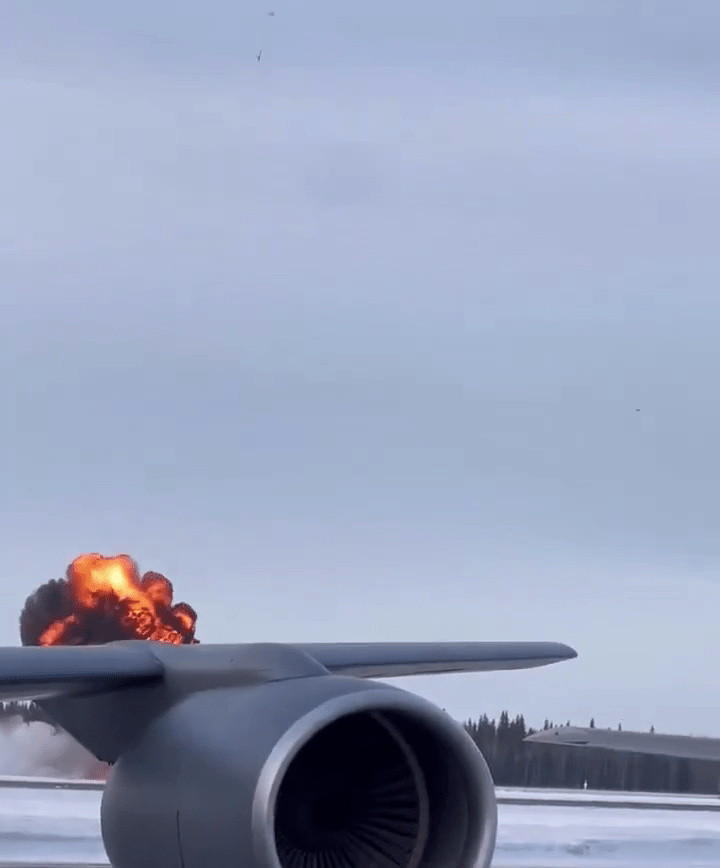 美軍F-35訓練時墜毀爆炸。 網片截圖 美軍F-35訓練時墜毀爆炸。 網片截圖