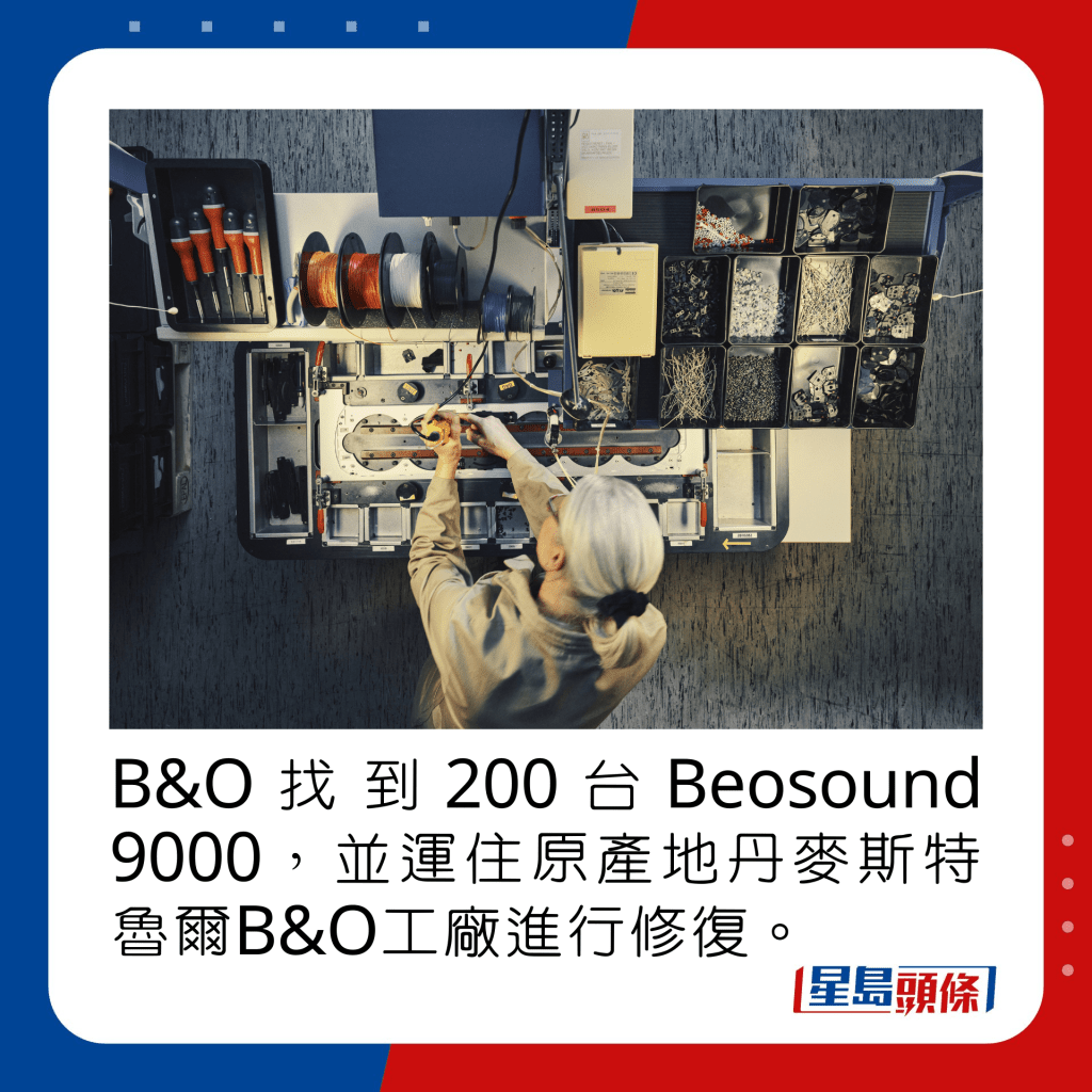 B&O找到200台Beosound 9000，並運住原產地丹麥斯特魯爾B&O工廠進行修復。