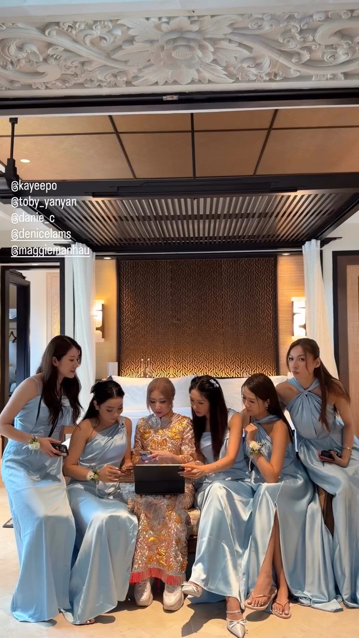譚嘉儀舉行婚禮前拍片好忙碌。