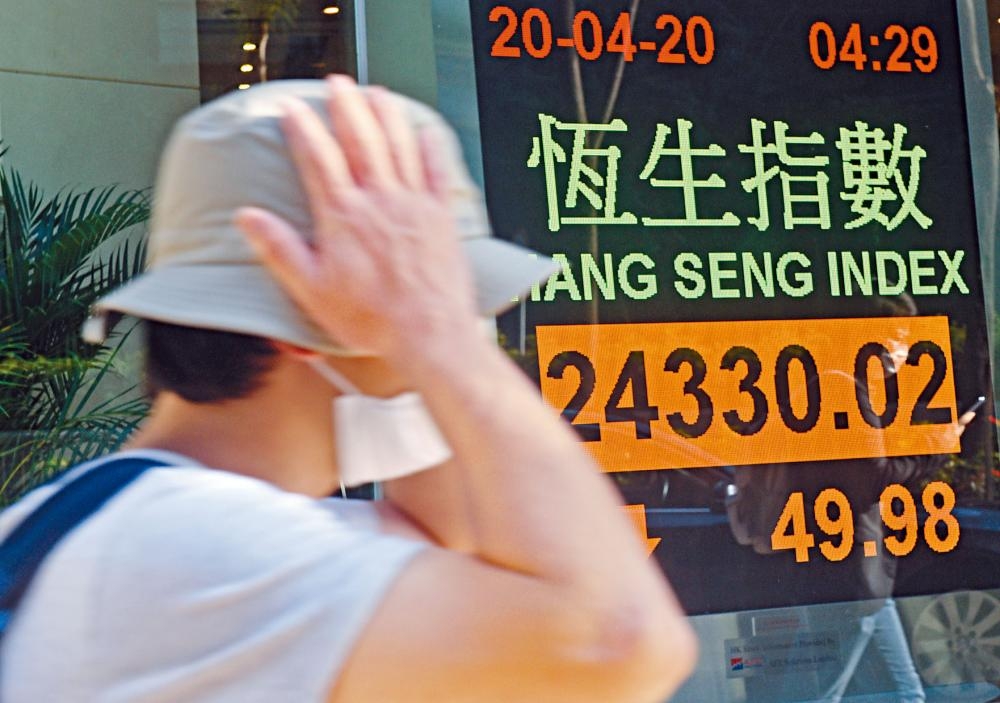 恒指則受制於24500水平，收報24330，微降49點。