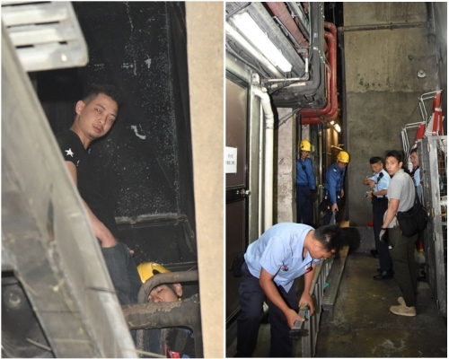 消防員用長梯救下危坐醉漢。