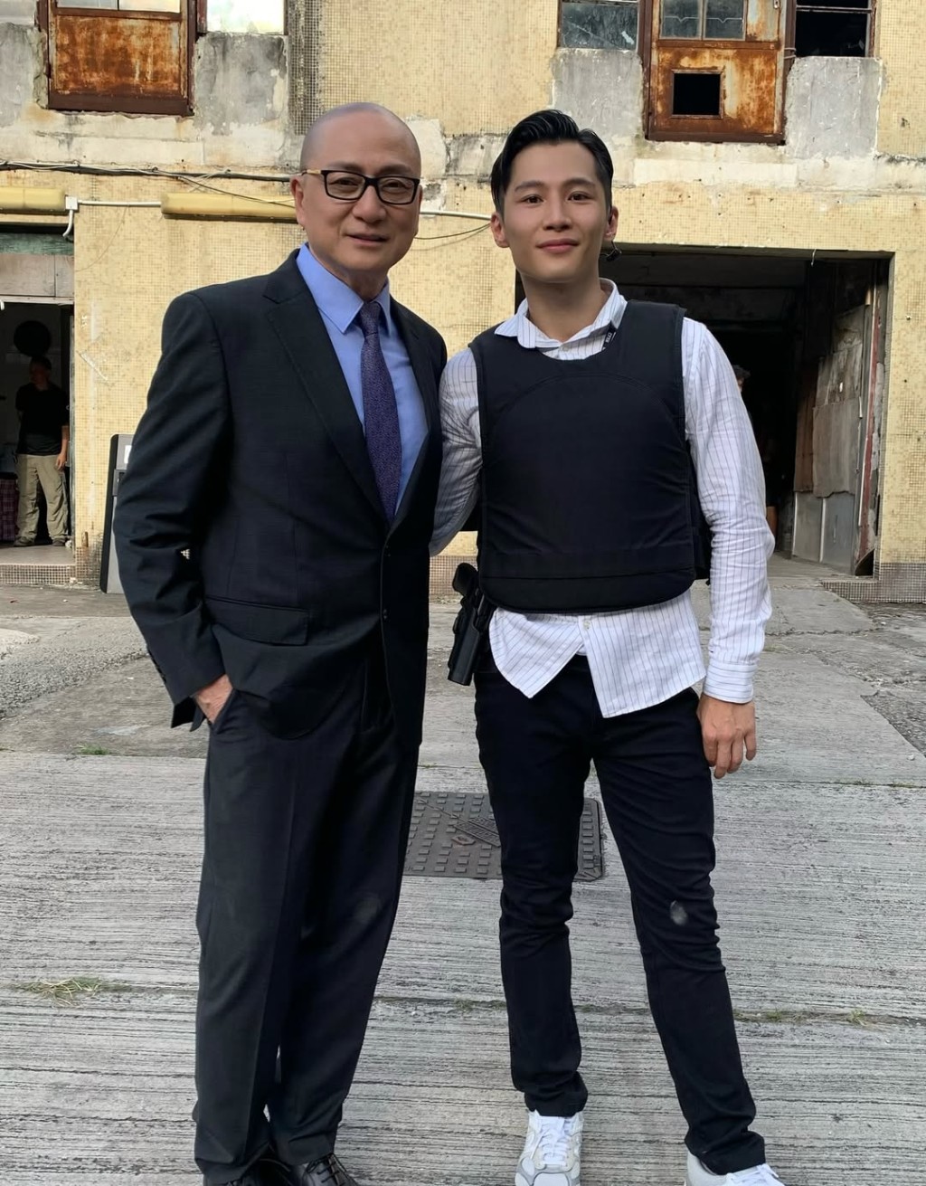 湯鎮業與兒子合照。 湯鎮業與兒子合照。