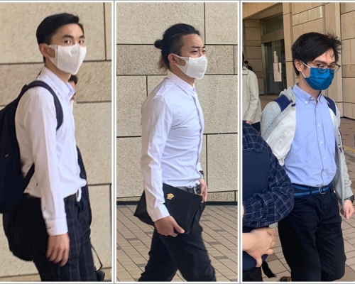 由左至右被告:陳約信、葉澤深及陳皆橋。劉安琪攝