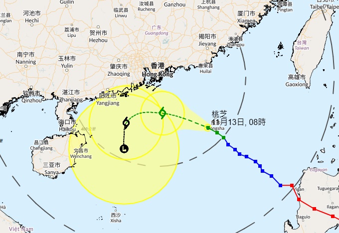 天文台路径预测。