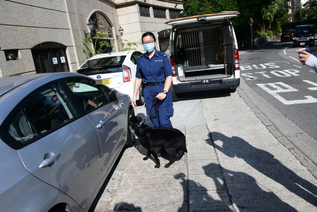 警方派出搜索犬到场协助调查。