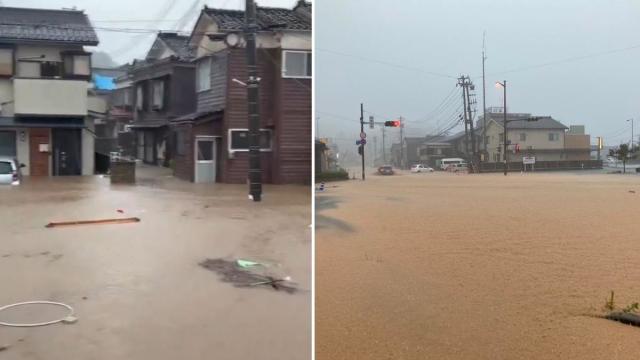 多數道路與民宅淹水，道路受阻。網圖