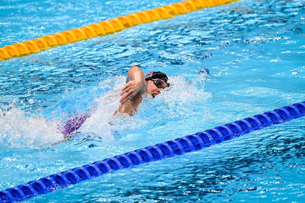 男子4×200米自由泳接力初賽:關子博、賴敬和、盧梓森、王一舜。劉駿軒攝 男子4×200米自由泳接力初賽:關子博、賴敬和、盧梓森、王一舜。劉駿軒攝