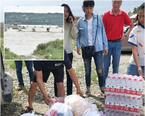 當局出動無人機空投糧水。網上圖片
