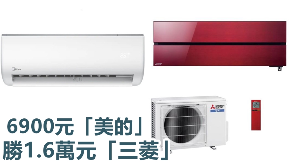 6900元「美的」製冷供暖勝1.6萬元「三菱」。網上圖片