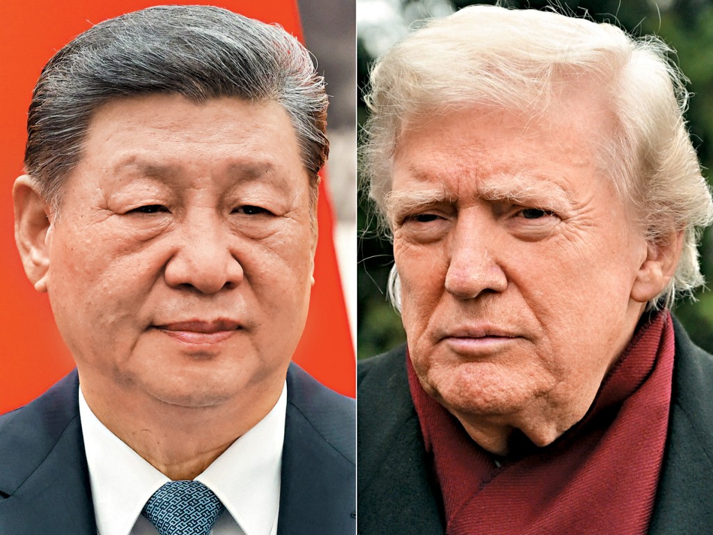 习近平（左图）与特朗普（右图）通电话，指台湾问题是中美关系中最重要的问题，特朗普回应重视中方在台湾问题上的关切。