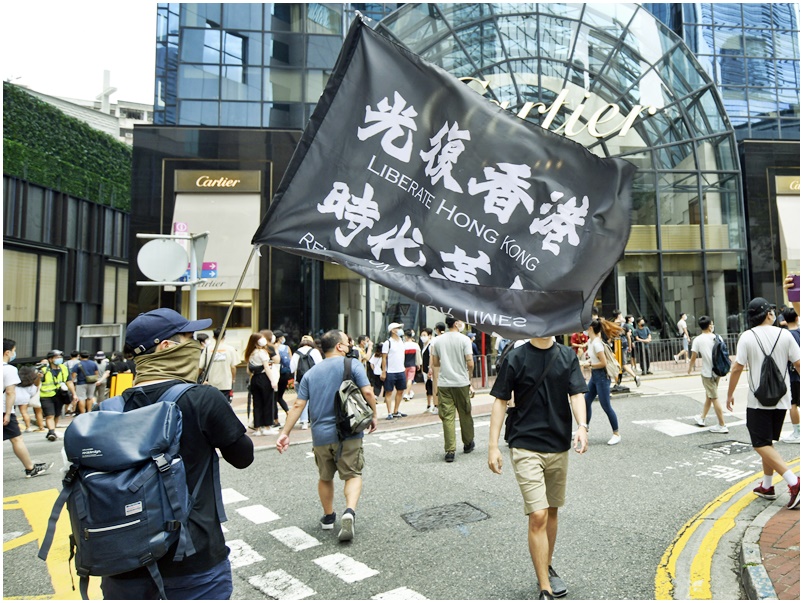 港府日前發聲明,指「光復香港 時代革命」口號有「港獨」或將香港從國家分離出去的含意。資料圖片