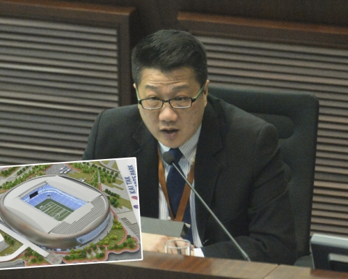 陳積志表示，啟德體育園工程整體進度理想亦順利。 資料圖片