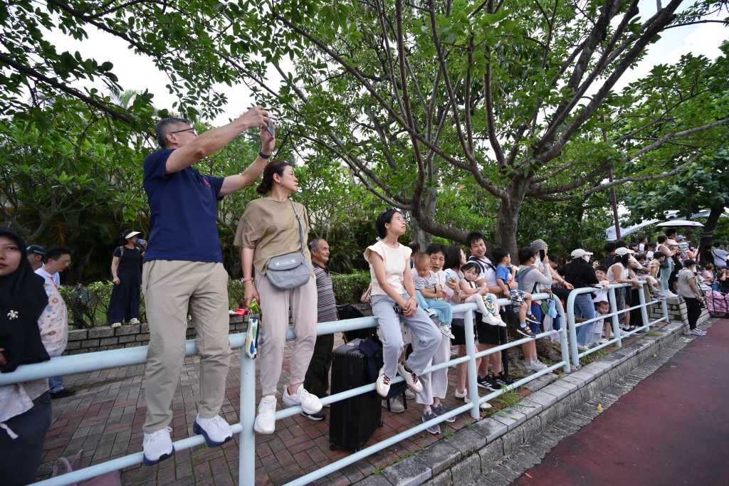 沙田龍舟賽事吸引大批巿民在城門河兩岸觀看。 沙田龍舟賽事吸引大批巿民在城門河兩岸觀看。