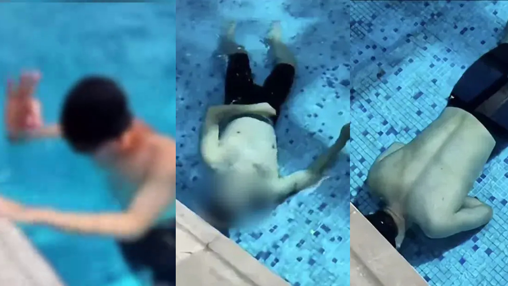 河南游泳教練憋氣訓練溺斃，工作人員在旁拍片嬉戲，無人施救。