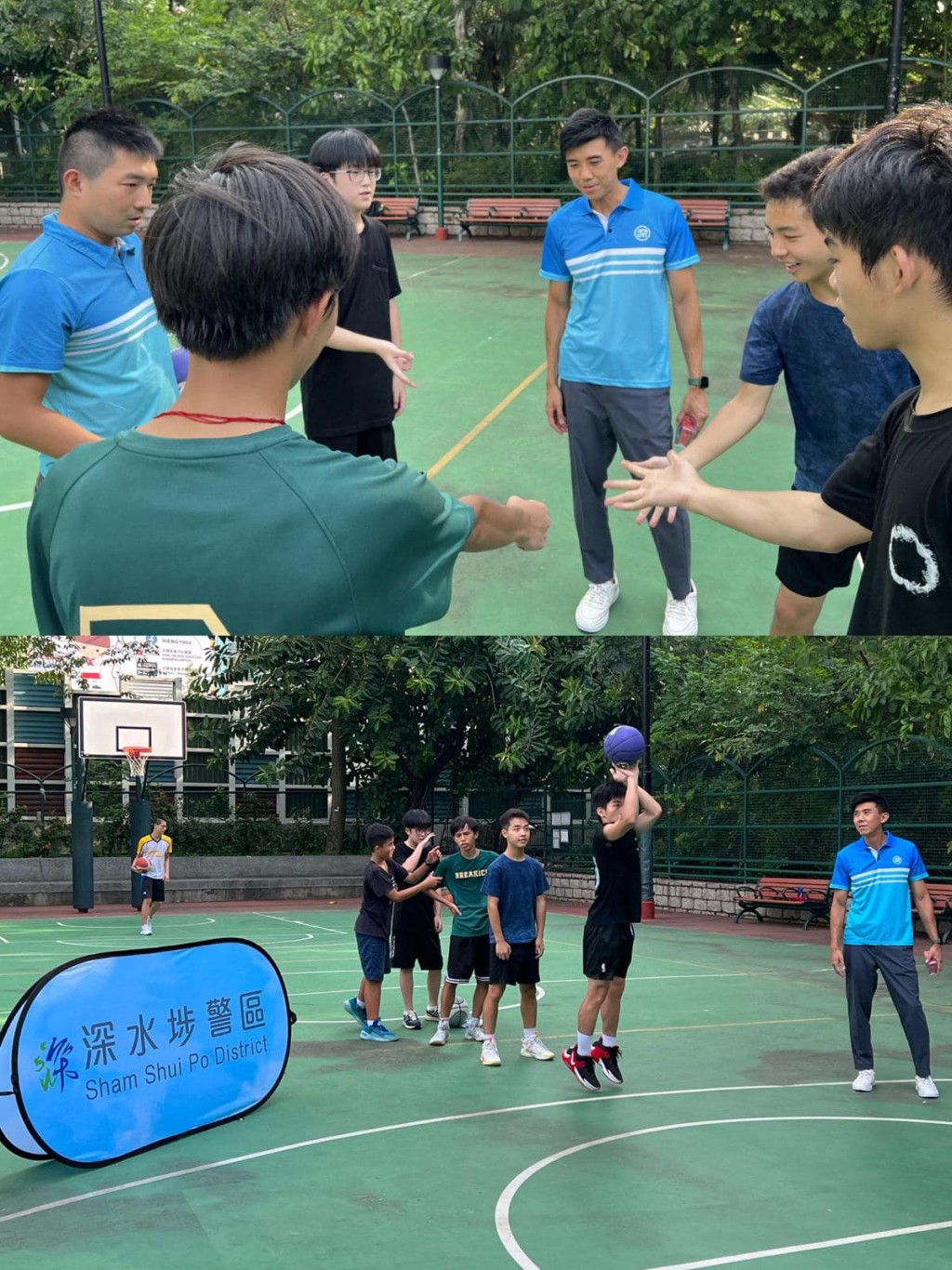 『青嵐』籃球隊更邀請一眾籃球愛好者，參與神射手小遊戲。警方提供