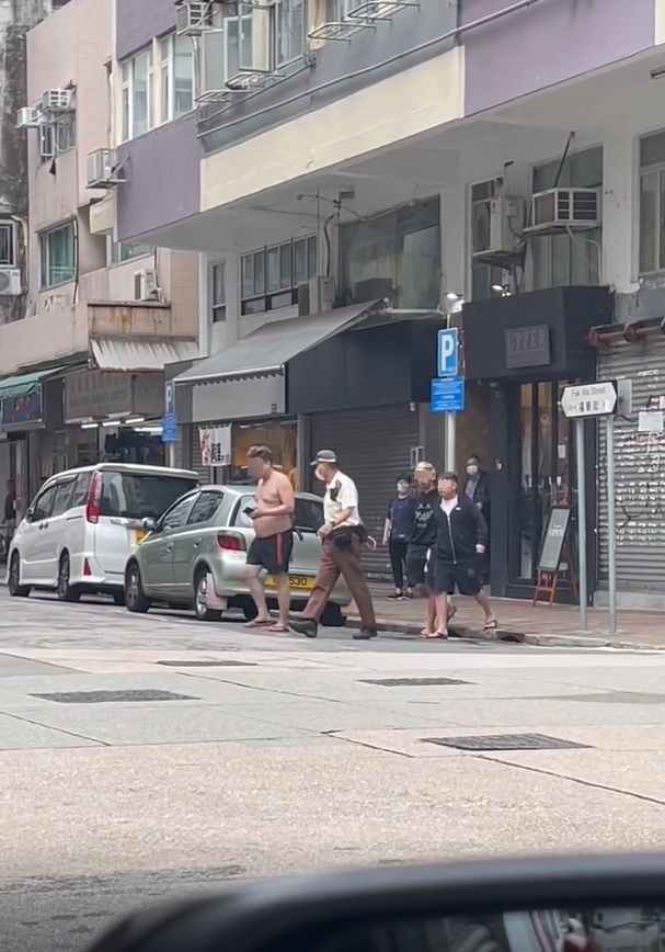 深水埗楓樹街車房4名職員，涉嫌挑釁及辱罵交通督導員及警員。網圖