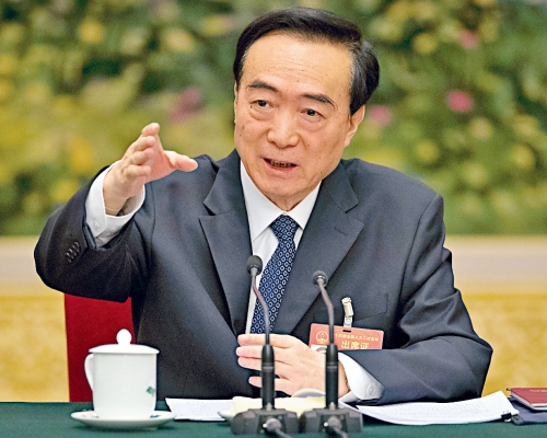 陳全國指美國的制裁「蠻橫無理」。