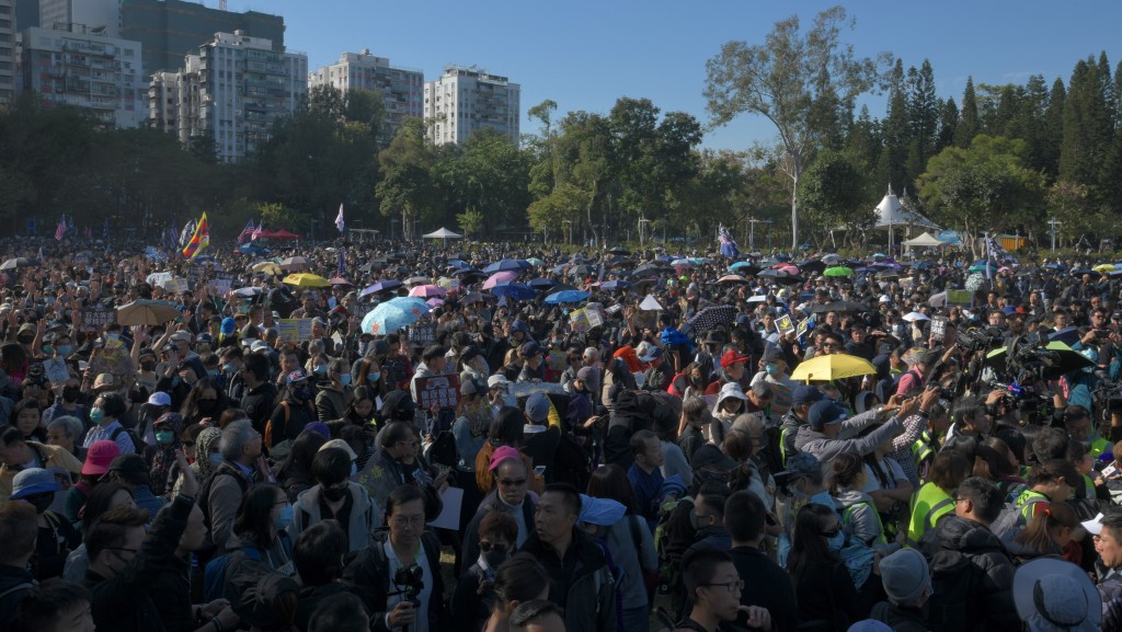 2019年12月8日民阵游行，是吴智鸿等人计划用枪及炸药杀害警员的行动日。资料图片