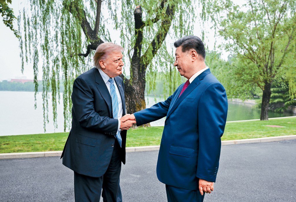 5月15日，習近平同特朗普舉行小範圍會晤。