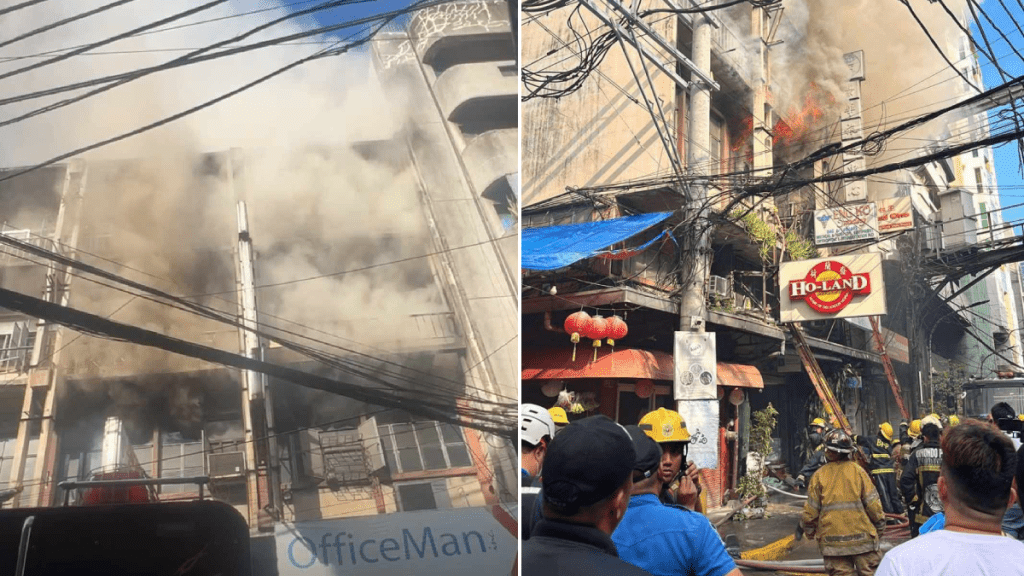 菲律賓馬尼拉「中國城」有建築物起火,已造成11人死亡。(X@philredcross)