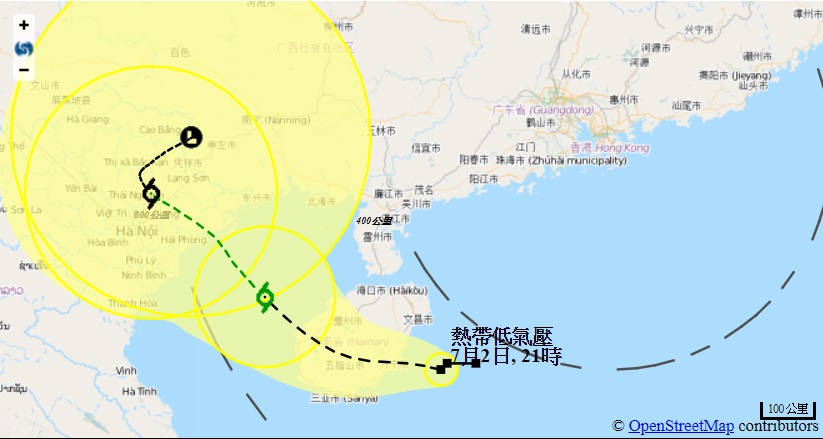 天文台預測路徑