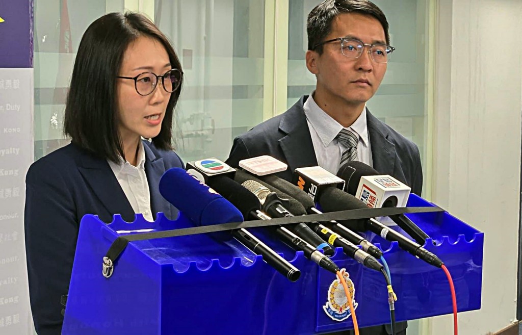 西區警區總督察（刑事）張蔚珊（左）及重案組第二隊主管林景年高級督察。