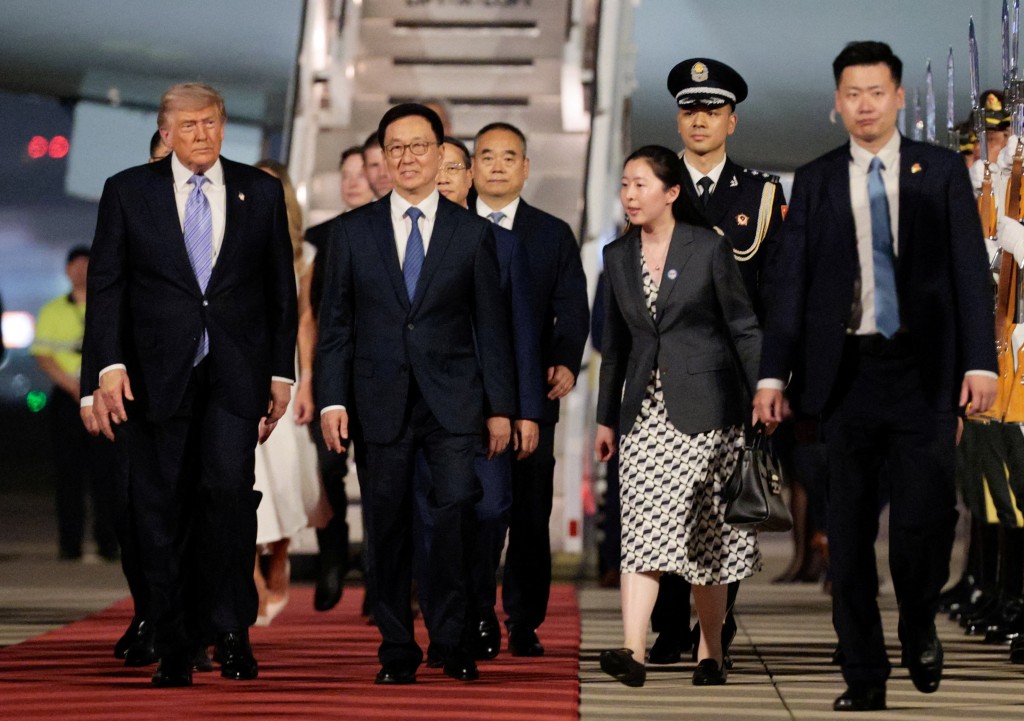 美國總統特朗普抵京。 路透社