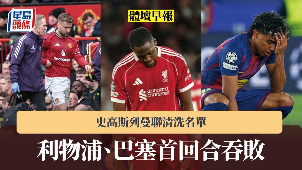 體壇早報｜利物浦、巴塞首回合吞敗 史高斯列曼聯清洗名單。法新社、美聯社