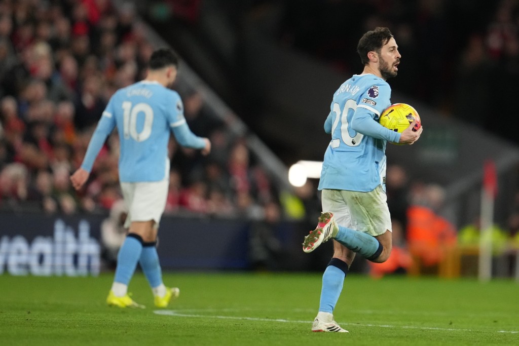 貝拿度施華替曼城扳成平手。（美聯社）